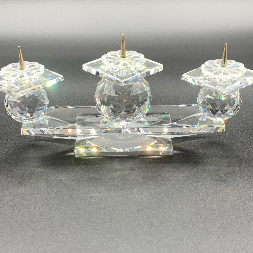 Swarovski Crystal 3 pin Candle Holder.  Stunning!